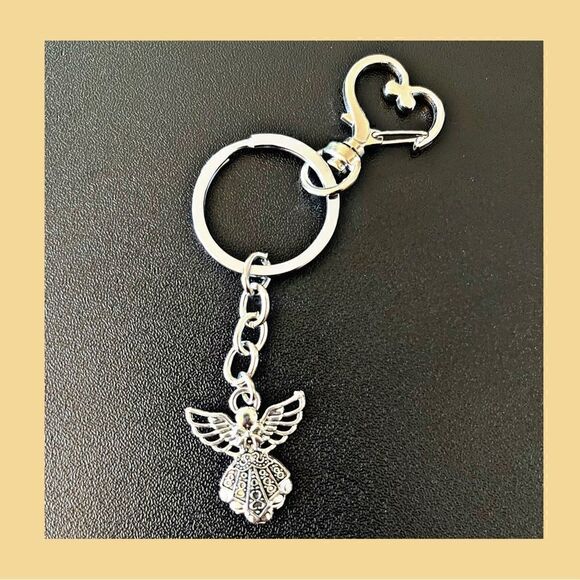 NWOT. Silver Guardian Angel Keychain or Accessory. - Picture 1 of 7
